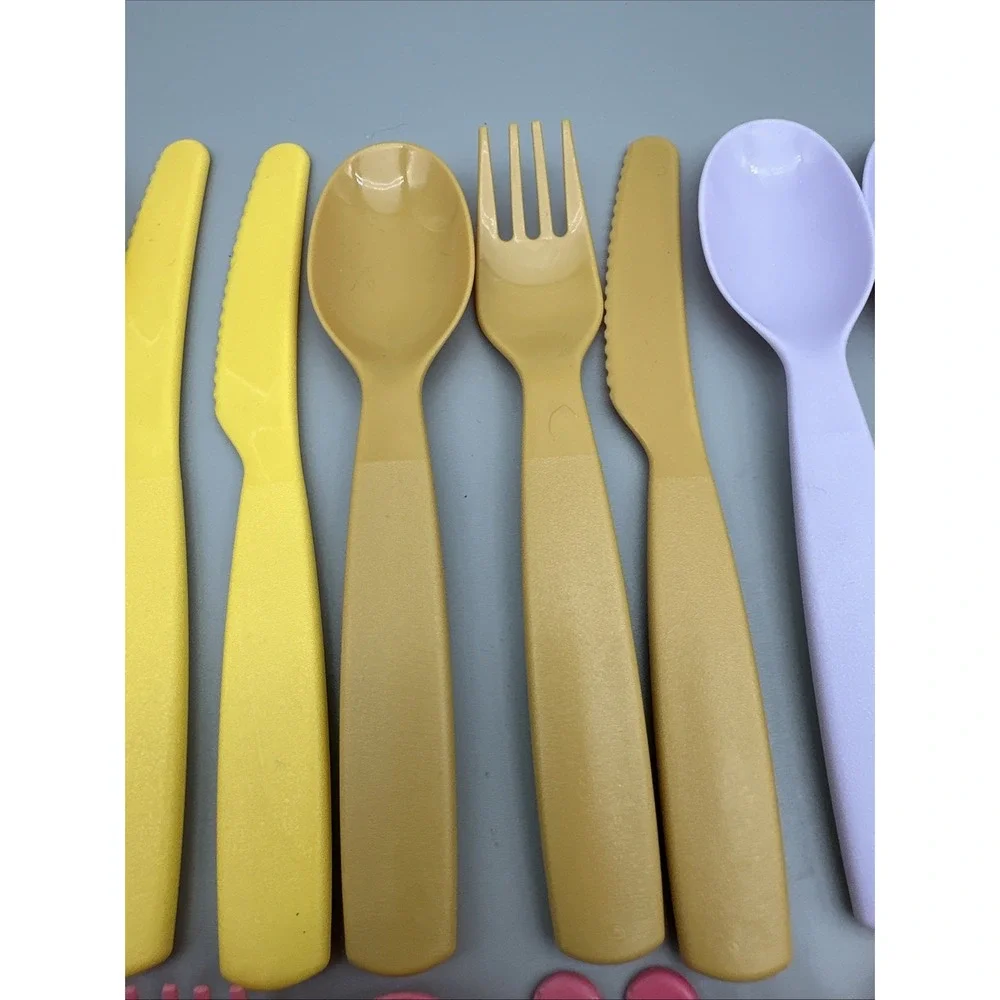 Pillowfort Kids Plastic Utensil Lot 36pc Fork Spoon Knife Mixed Colors